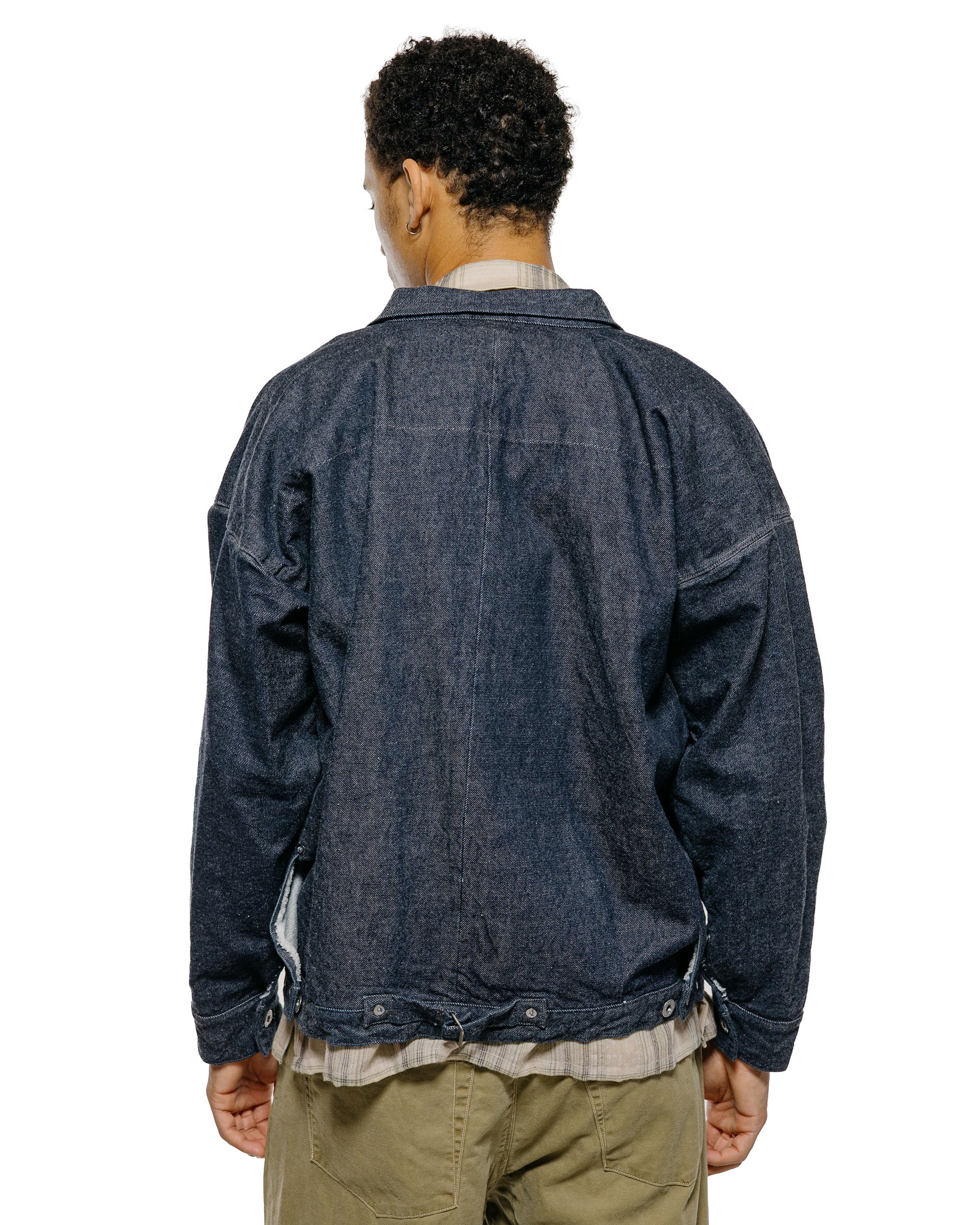 NICENESS Thornhill Raw Denim Tracker Jacket Indigo