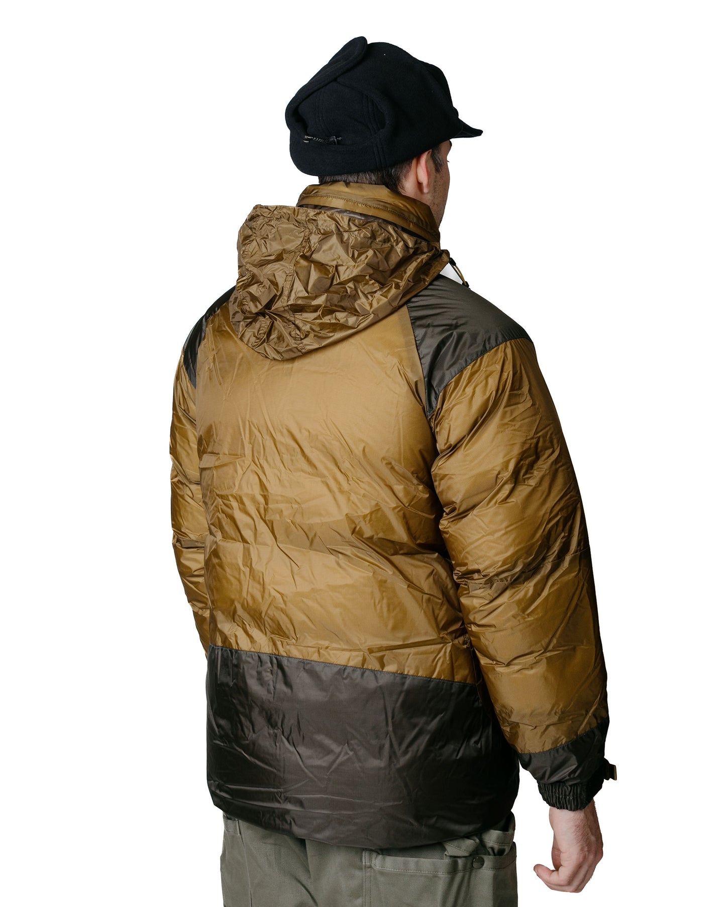 Nanga Aurora Light Stand Collar Down Jacket Mikami Coyote/Khaki model back