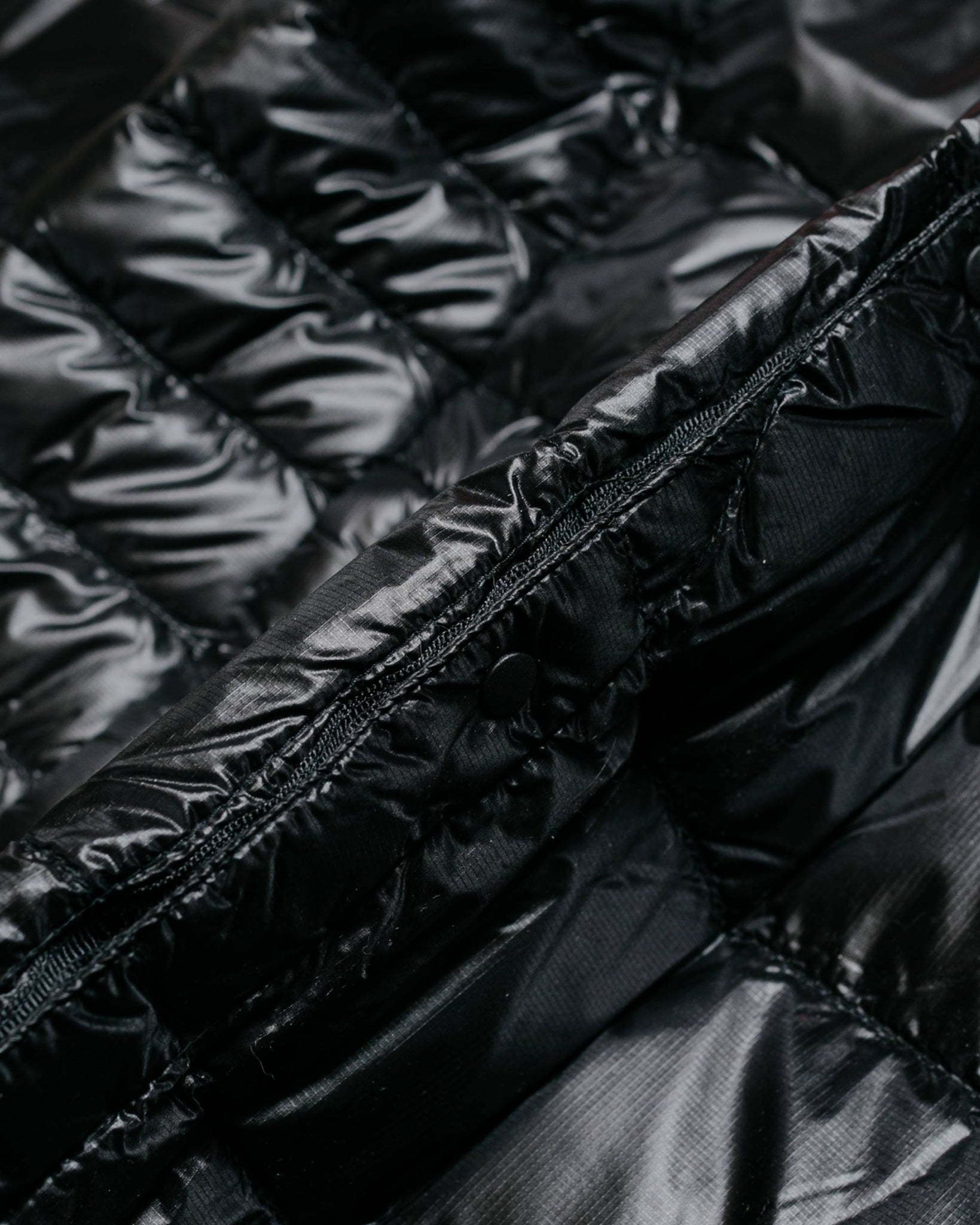 Nanga Inner Down Cardigan Detachable Sleeve Black fabric