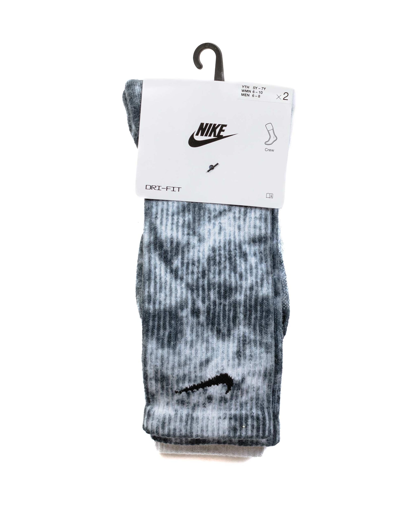 Nike Everyday Plus Cushioned Tie-Dye Crew Socks Grey (2 Pack)