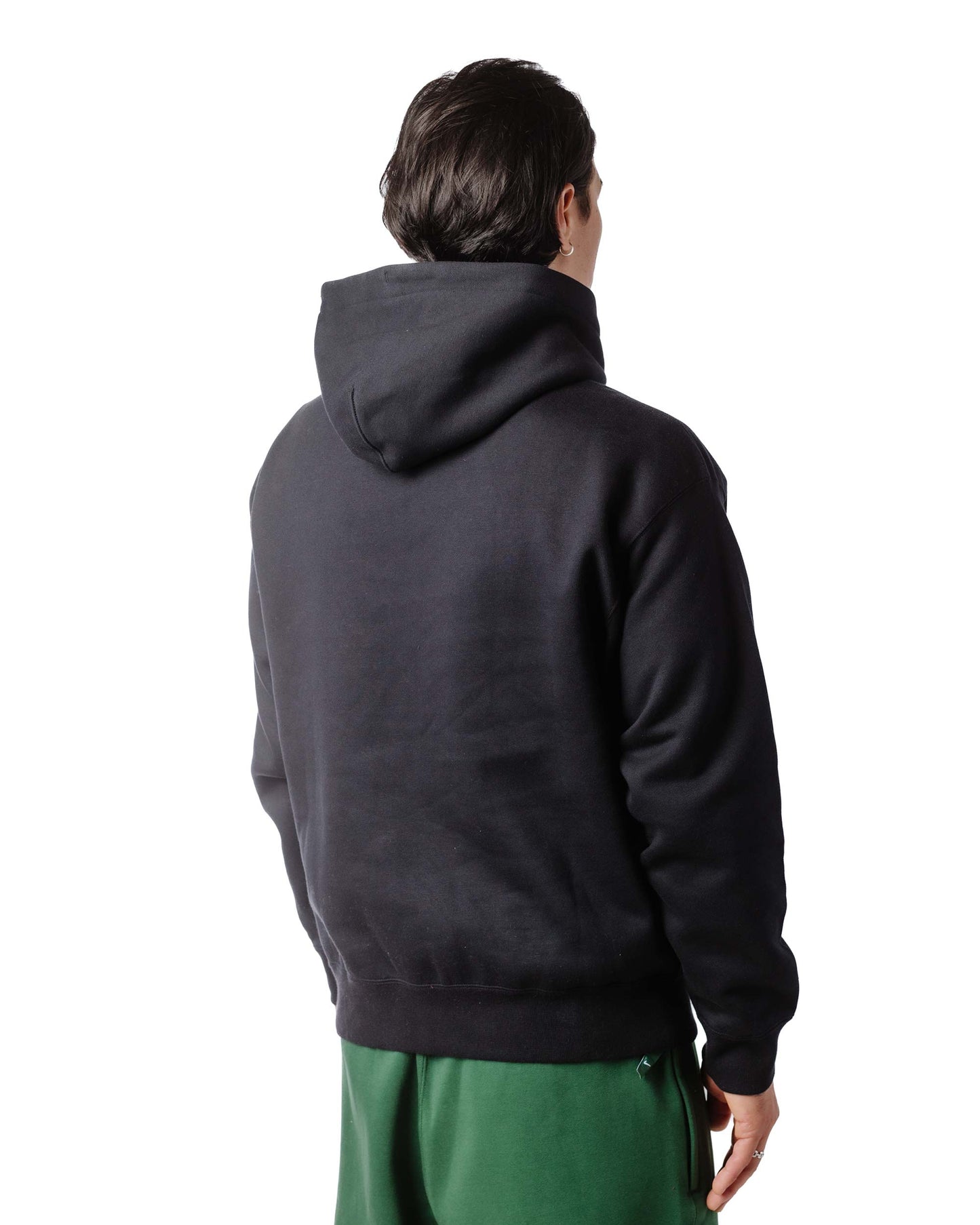 Nike Solo Swoosh Fleece Pullover Hoodie Black Model Back