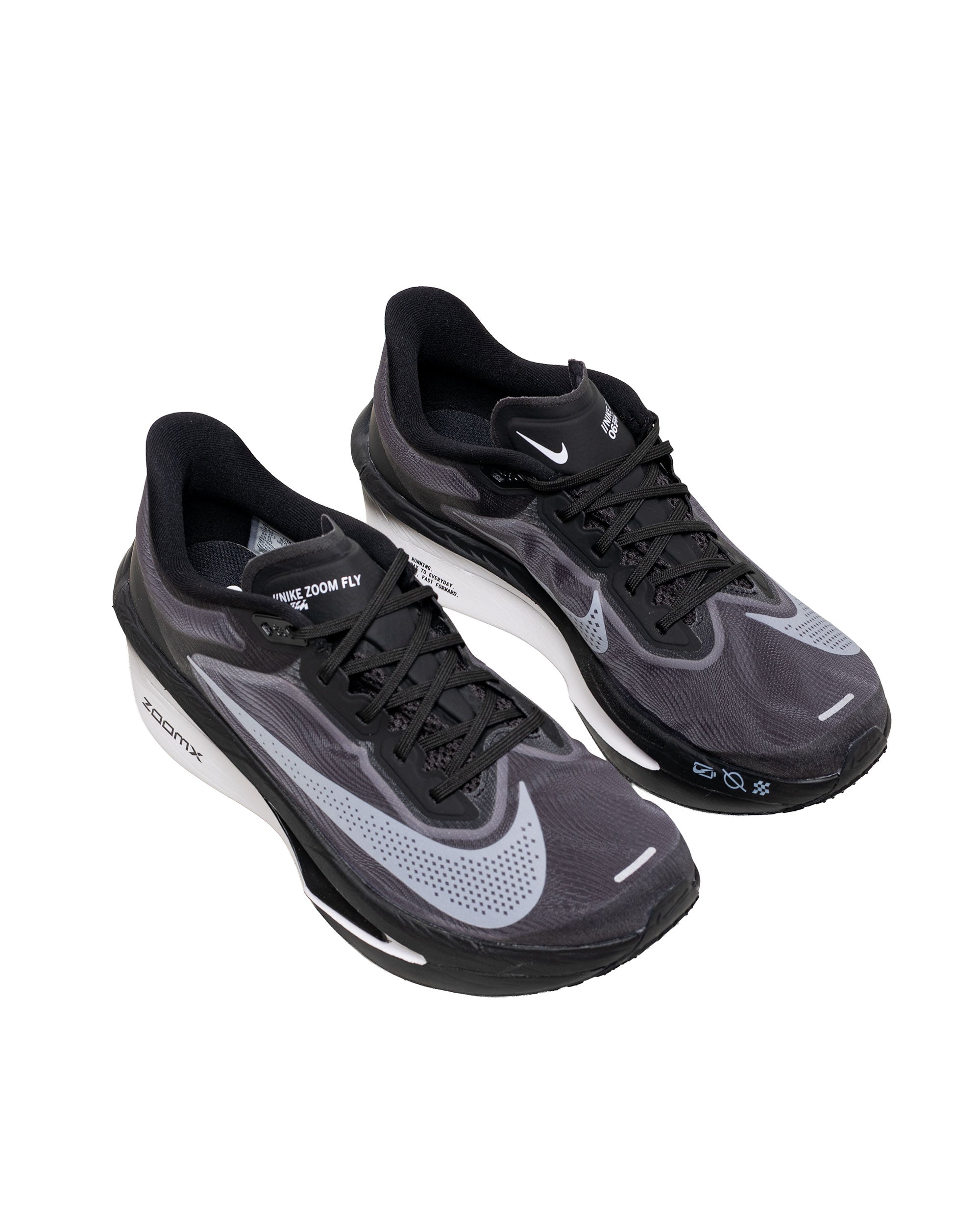 NIKE ナイキ ZOOM FLY 6 ズームフライブラック 25cm ナイキ ズームフライ 6 ブラック/ライトスモークグレー/ホワイト