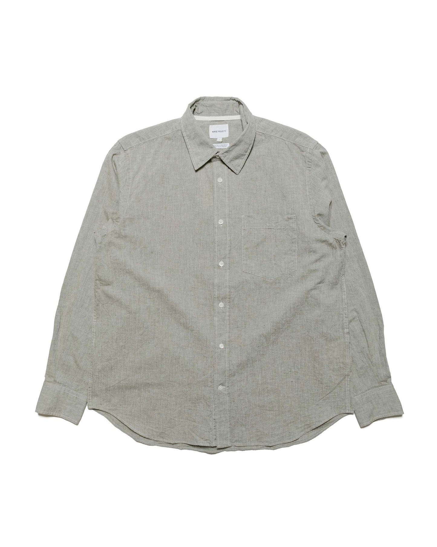 Norse Projects Algot Relaxed Cotton Linen Shirt Ivy Green