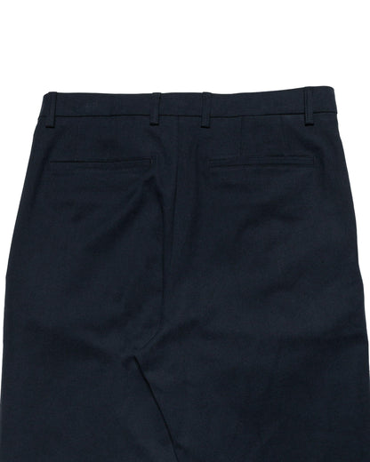 Norse Projects Benn Relaxed Cotton Wool Twill Pleated Trouser Dark Navy back close