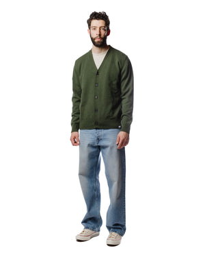 Norse Projects Adam Lambswool Cardigan Army Green Model