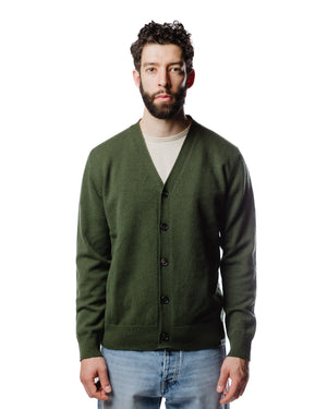  Norse Projects Adam Lambswool Cardigan Army Green Model Front