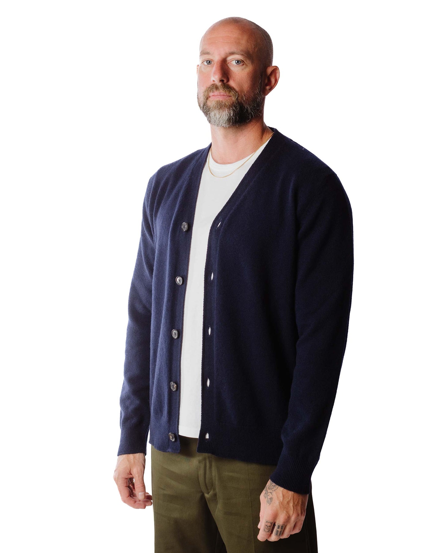 Norse Projects Adam Lambswool Dark Navy Model Close