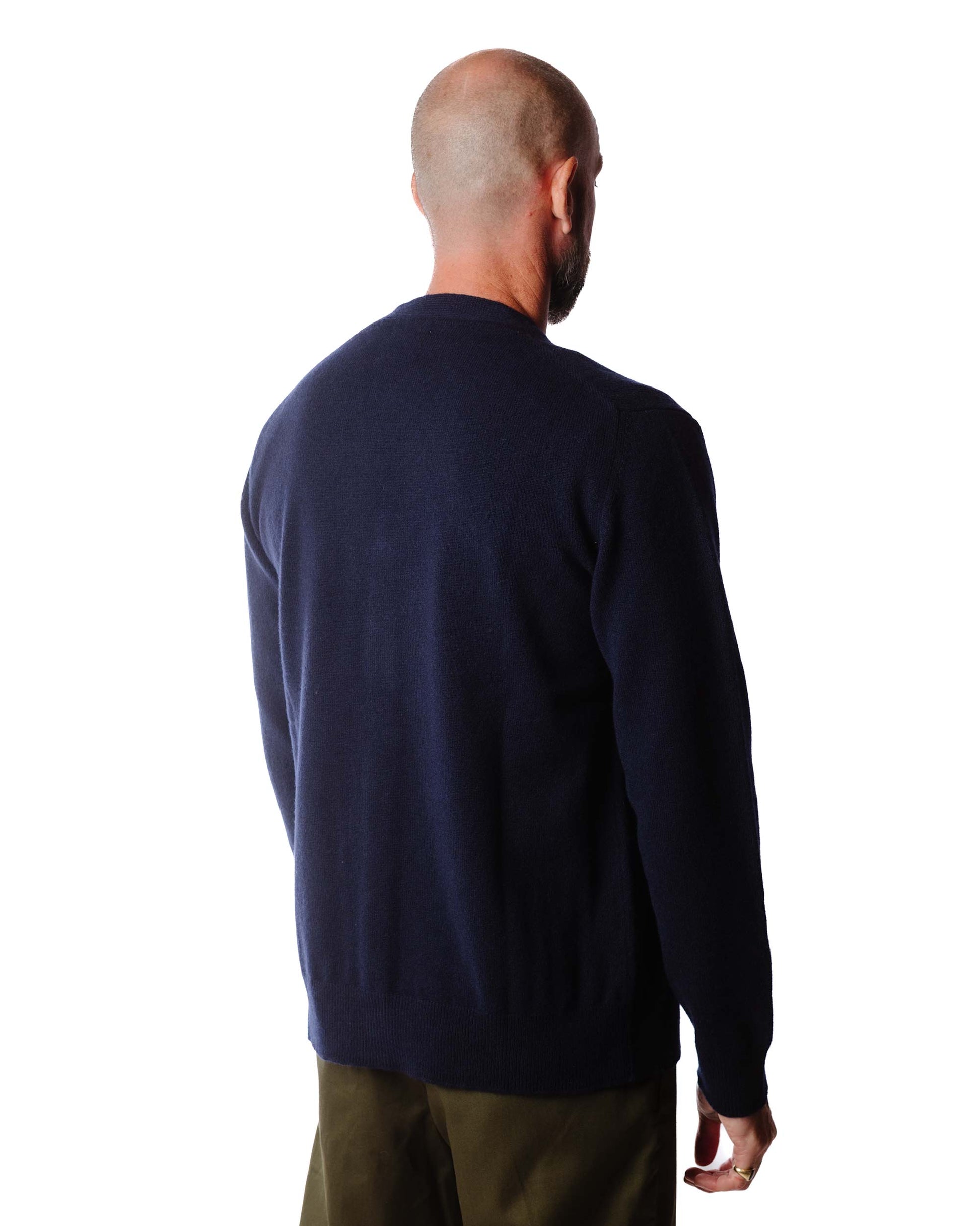 Norse Projects Adam Lambswool Dark Navy Model Back