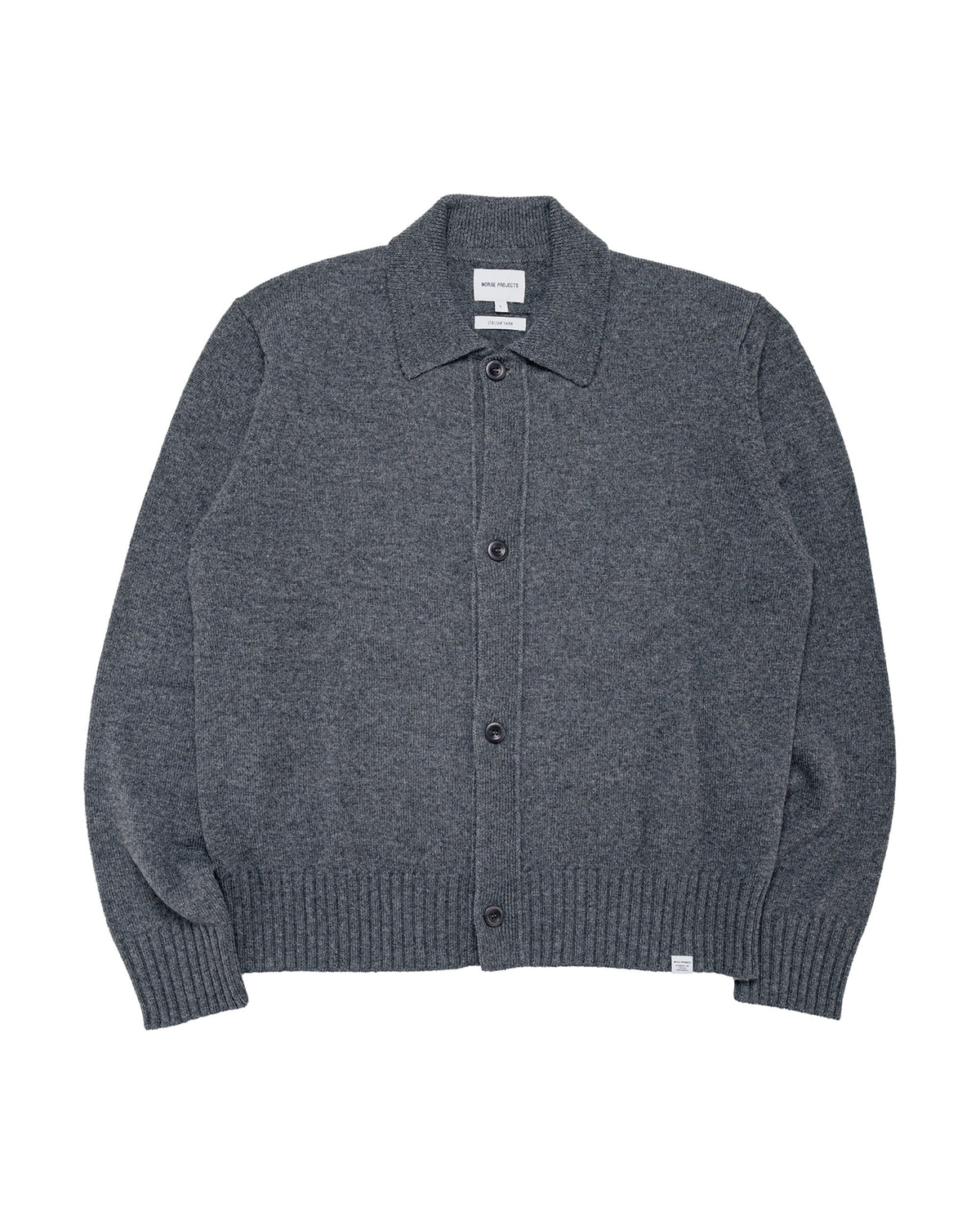 Norse Projects Aldrup Lambswool Cardigan Grey Melange