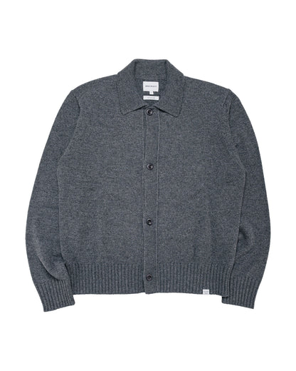 Norse Projects Aldrup Lambswool Cardigan Grey Melange