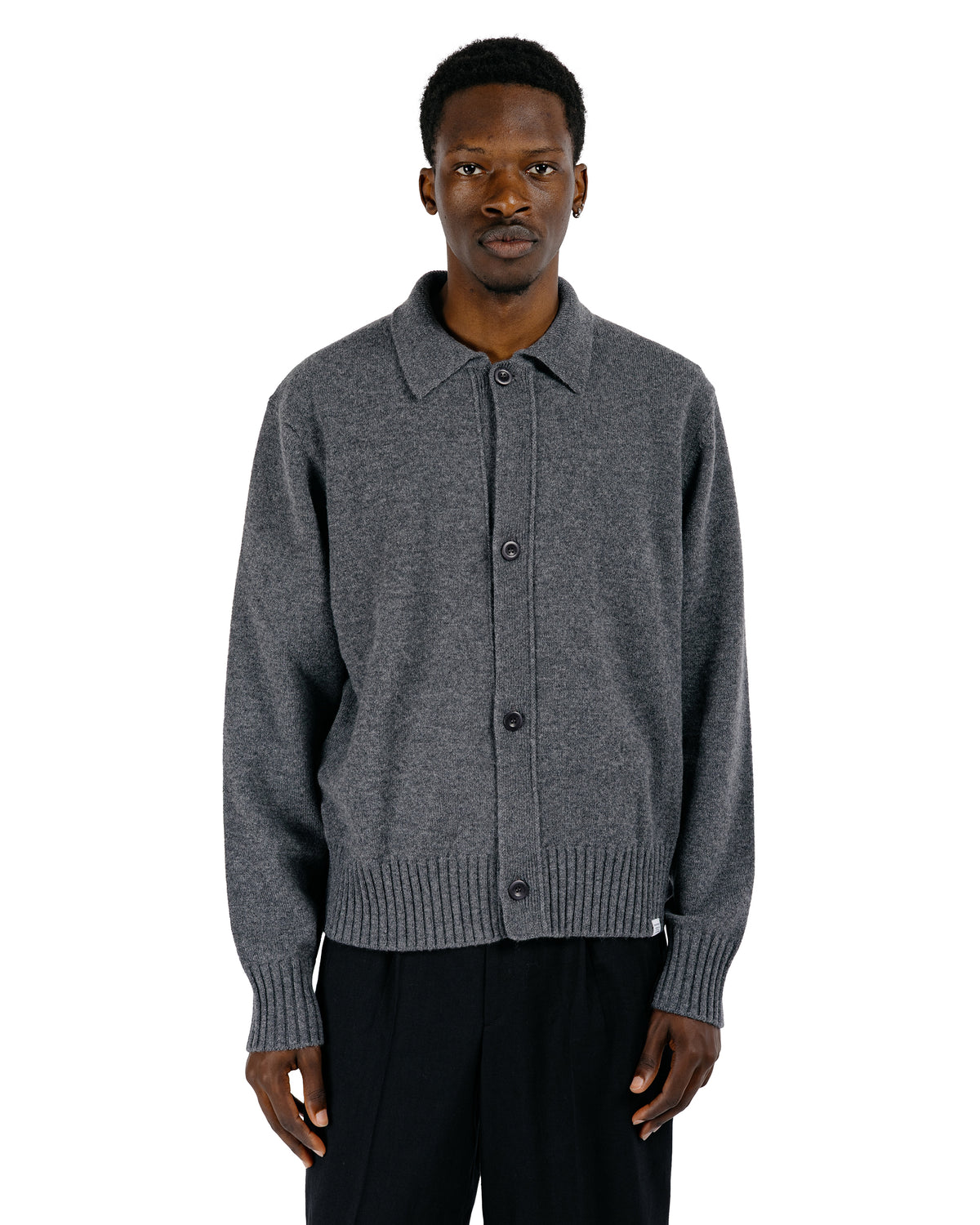 Norse Projects Aldrup Lambswool Cardigan Grey Melange