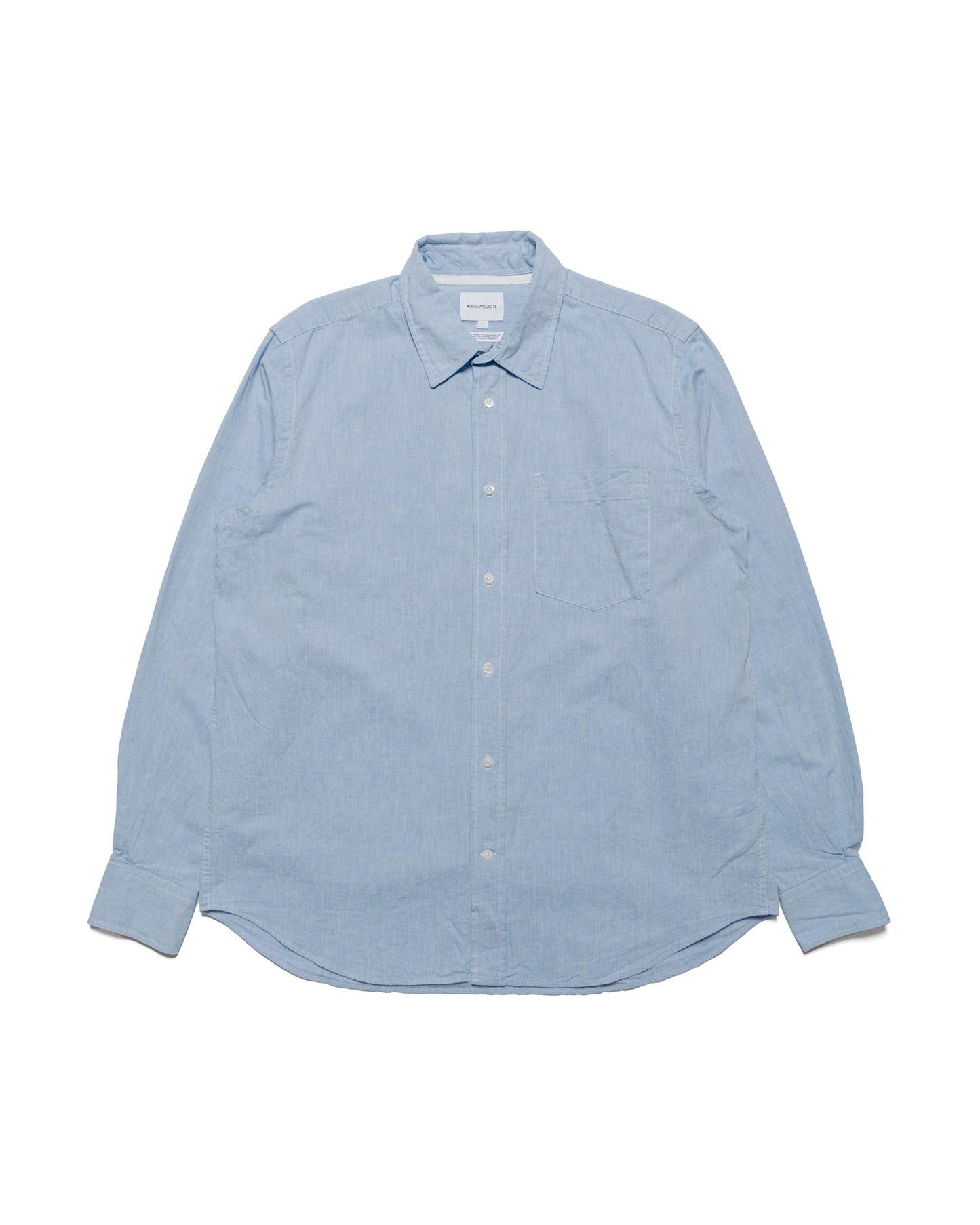 Norse Projects Algot Relaxed Cotton Linen Shirt Pale Blue