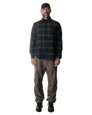 Norse Projects Algot Relaxed Wool Check Shirt Charcoal Melange Model Full