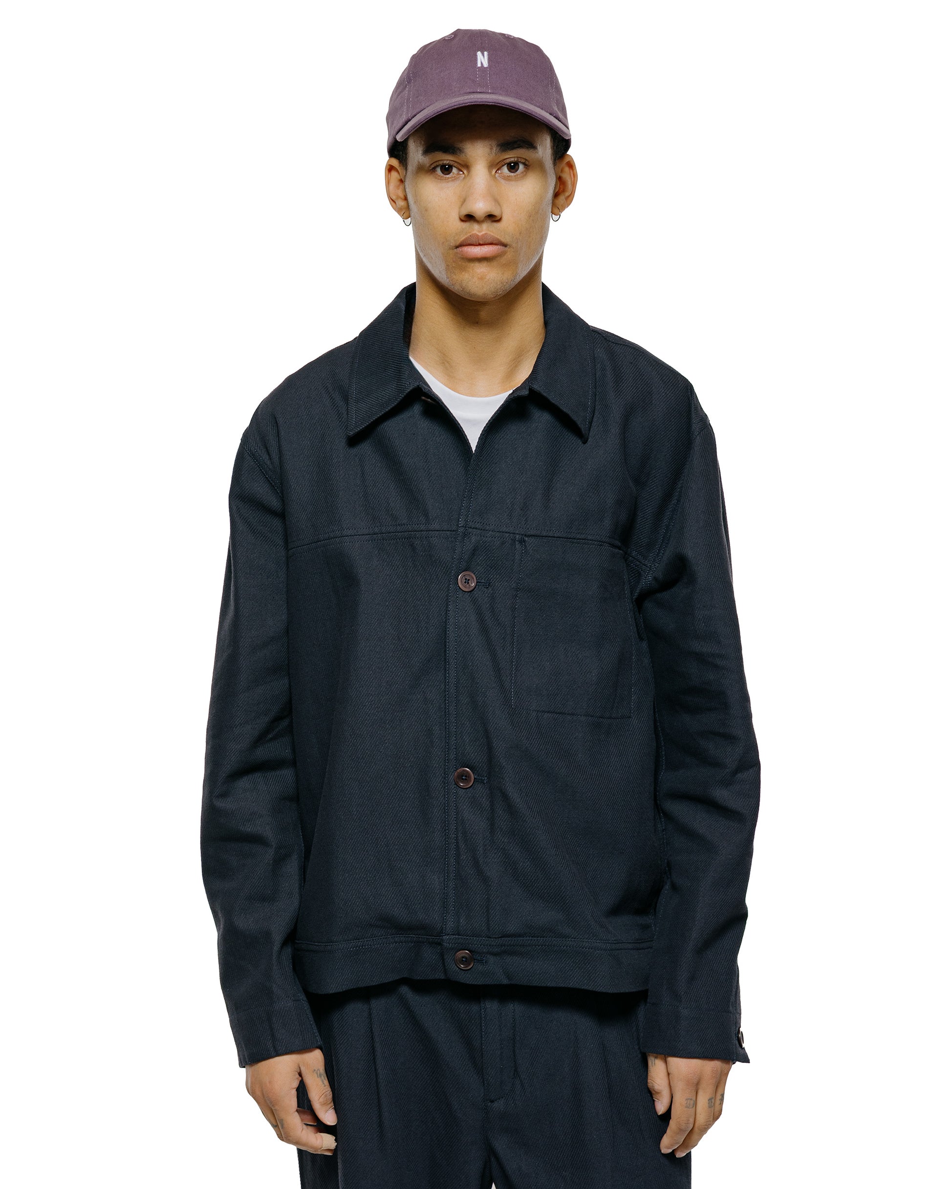 Norse Projects Arresskov Cotton Linen Twill Overshirt Dark Navy