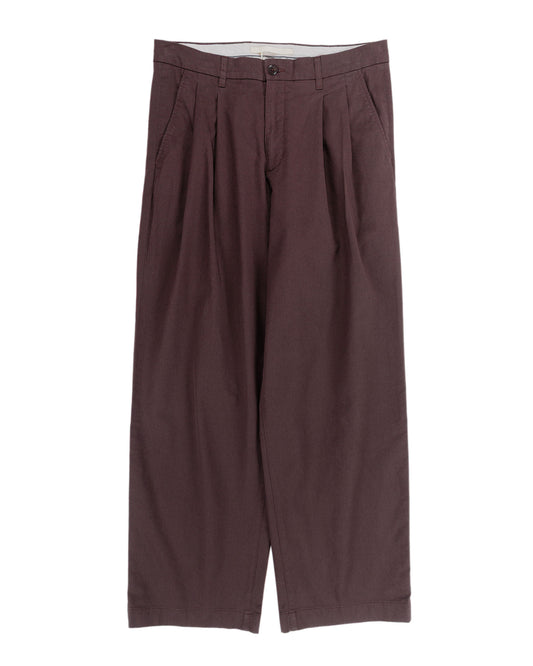Norse Projects Benn Relaxed Twill Pleated Trouser Seal Brown