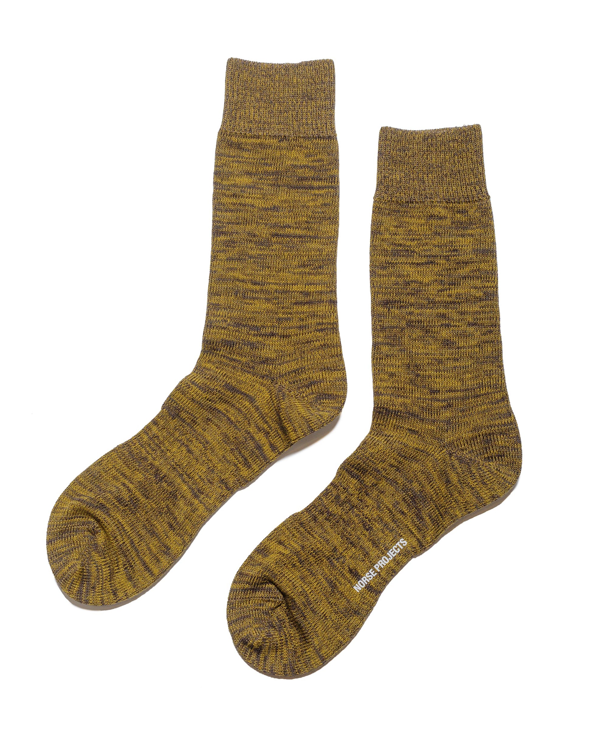 Norse Projects Bjarki Cotton Twist Sock Facade Yellow pair