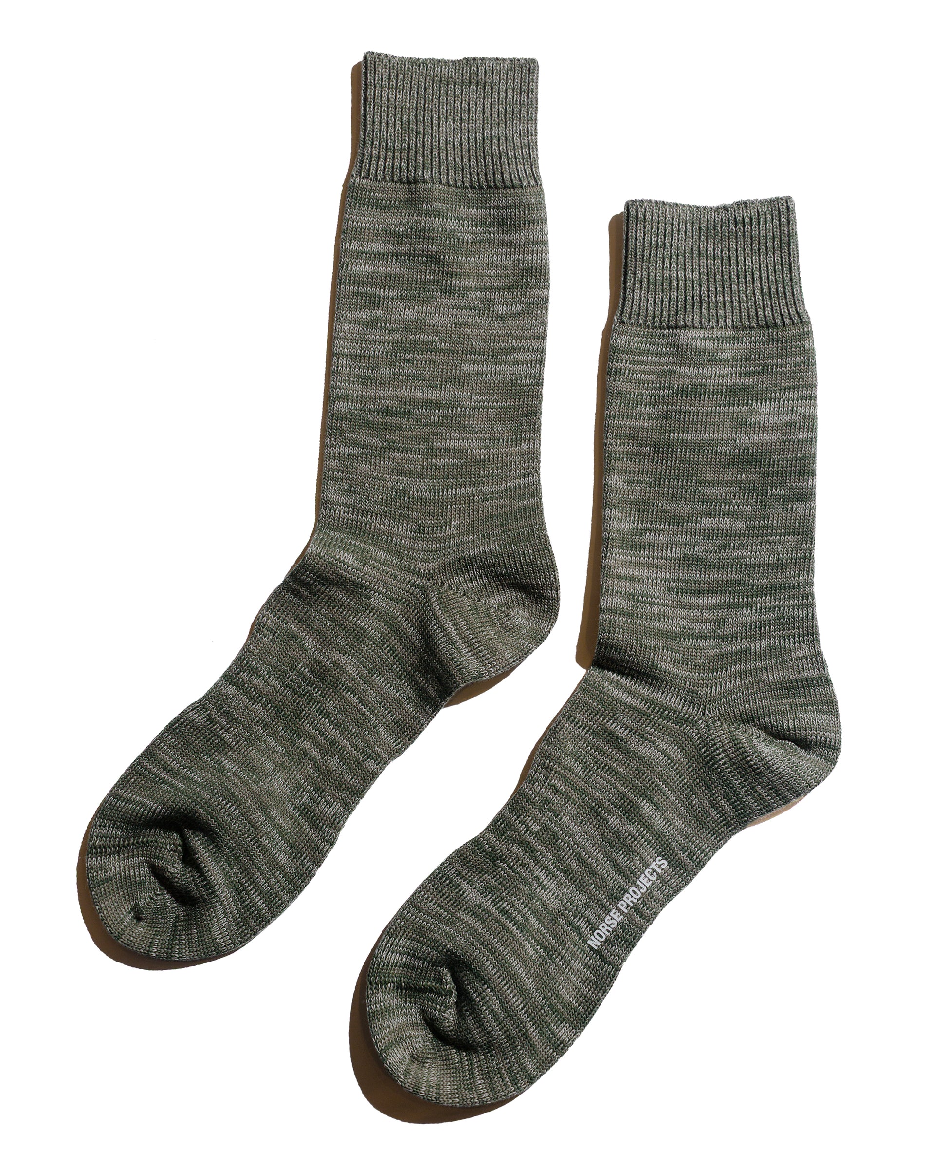 Norse Projects Bjarki Heavy Cotton Twist Sock Olive Night