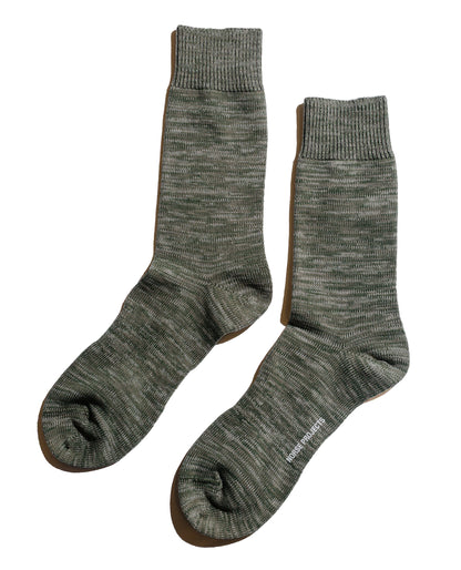 Norse Projects Bjarki Heavy Cotton Twist Sock Olive Night