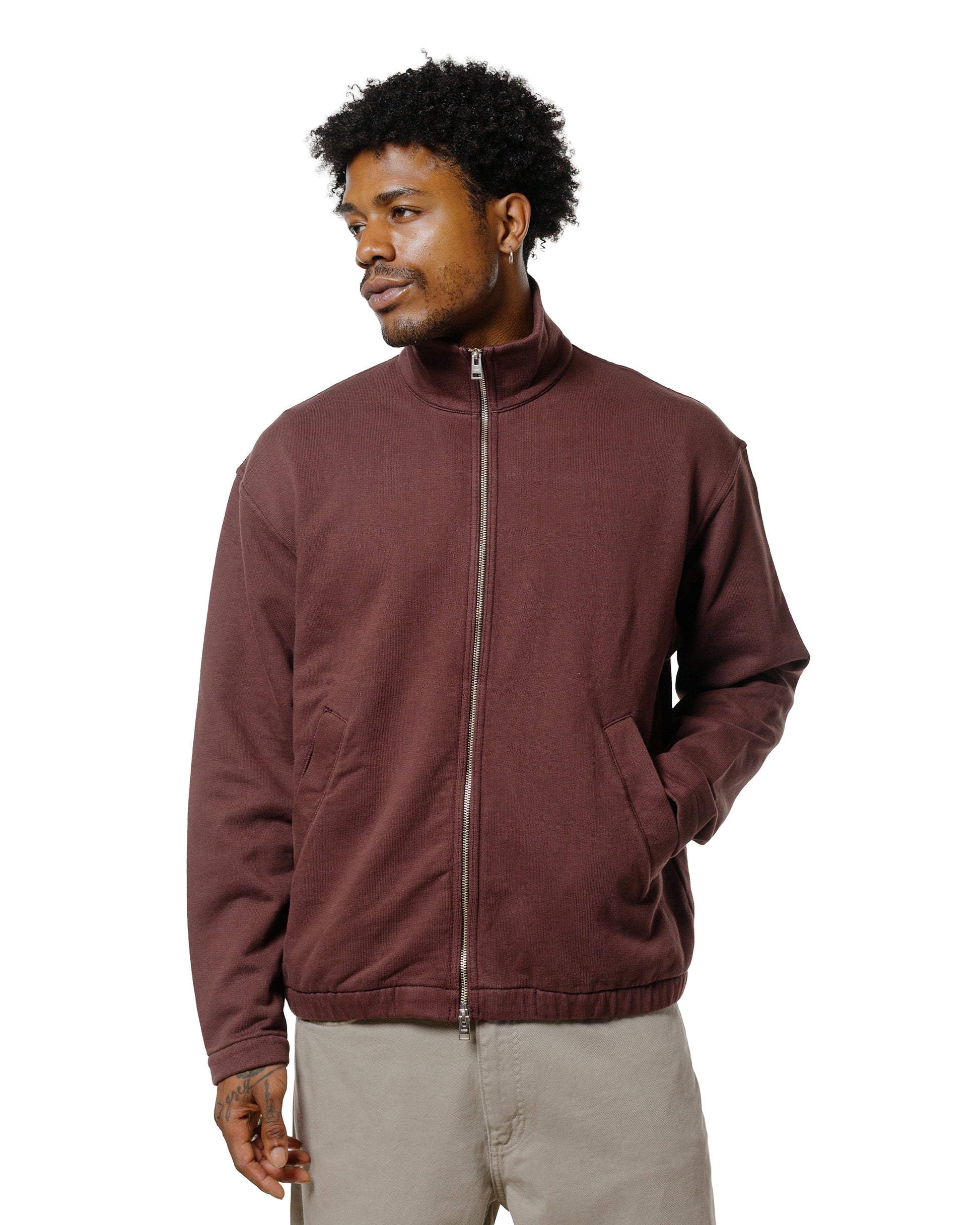 Norse Projects Bjorn Relaxed Organic Loopback Track Jacket Mahogany