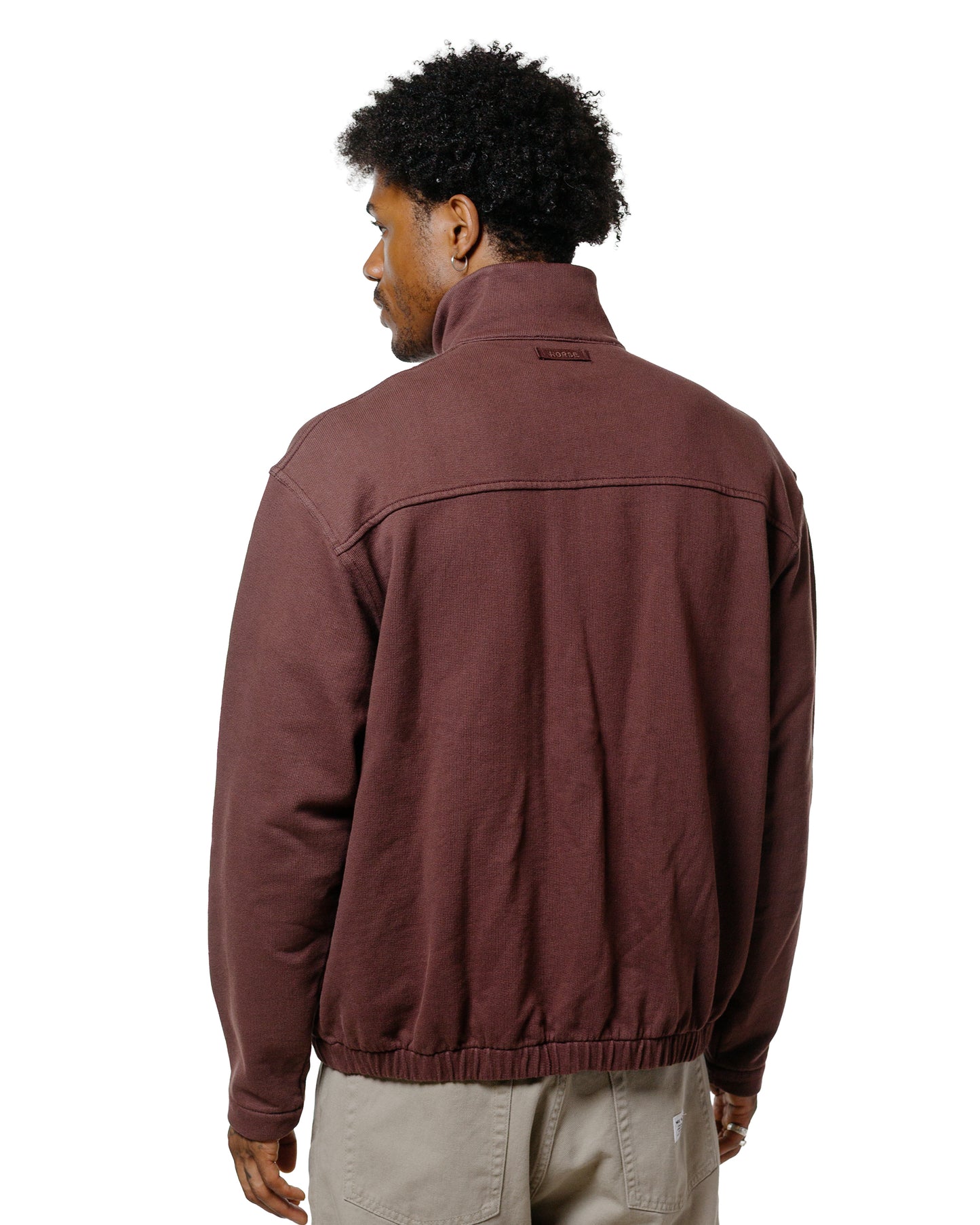 Norse Projects Bjorn Relaxed Organic Loopback Track Jacket Mahogany