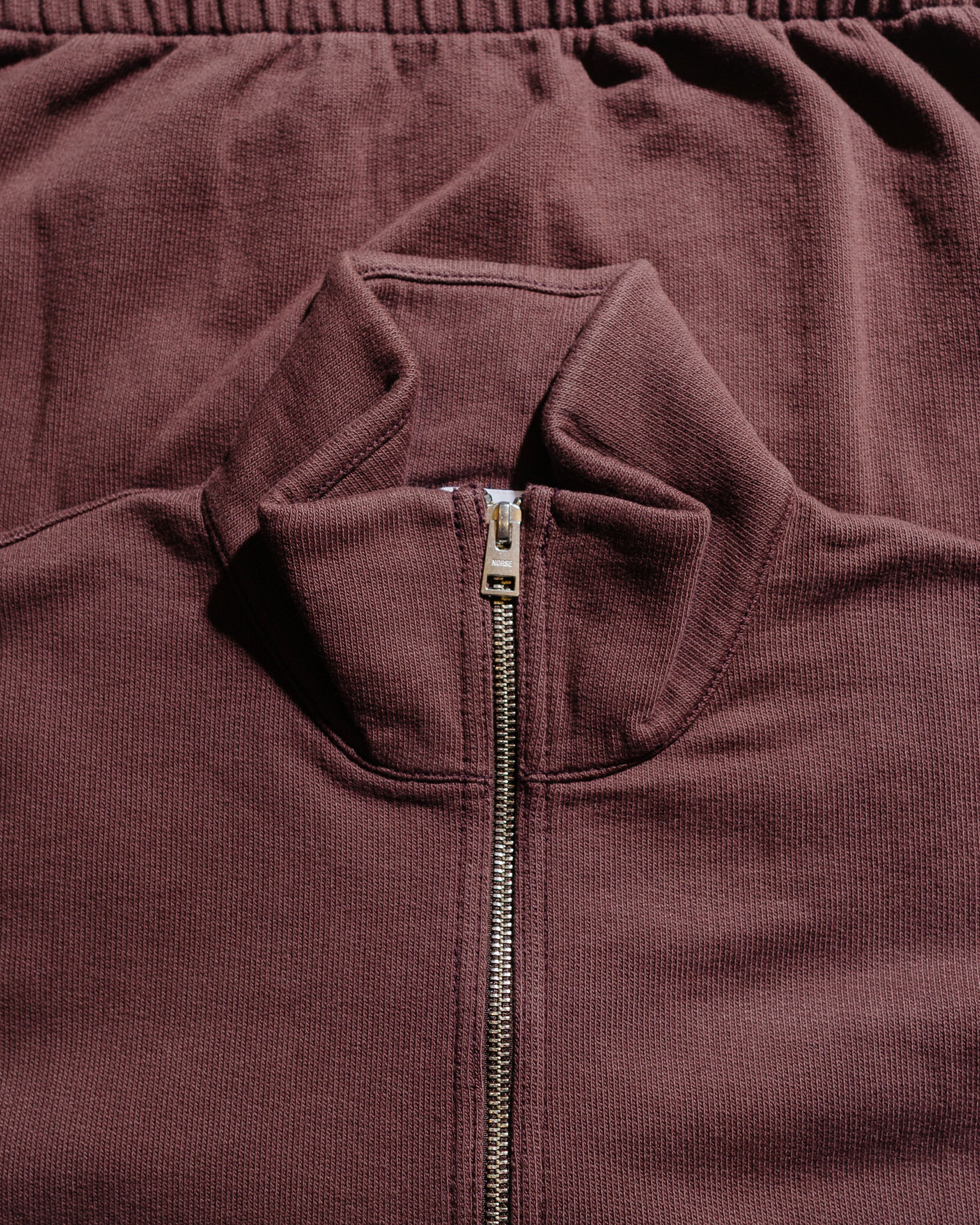 Norse Projects Bjorn Relaxed Organic Loopback Track Jacket Mahogany
