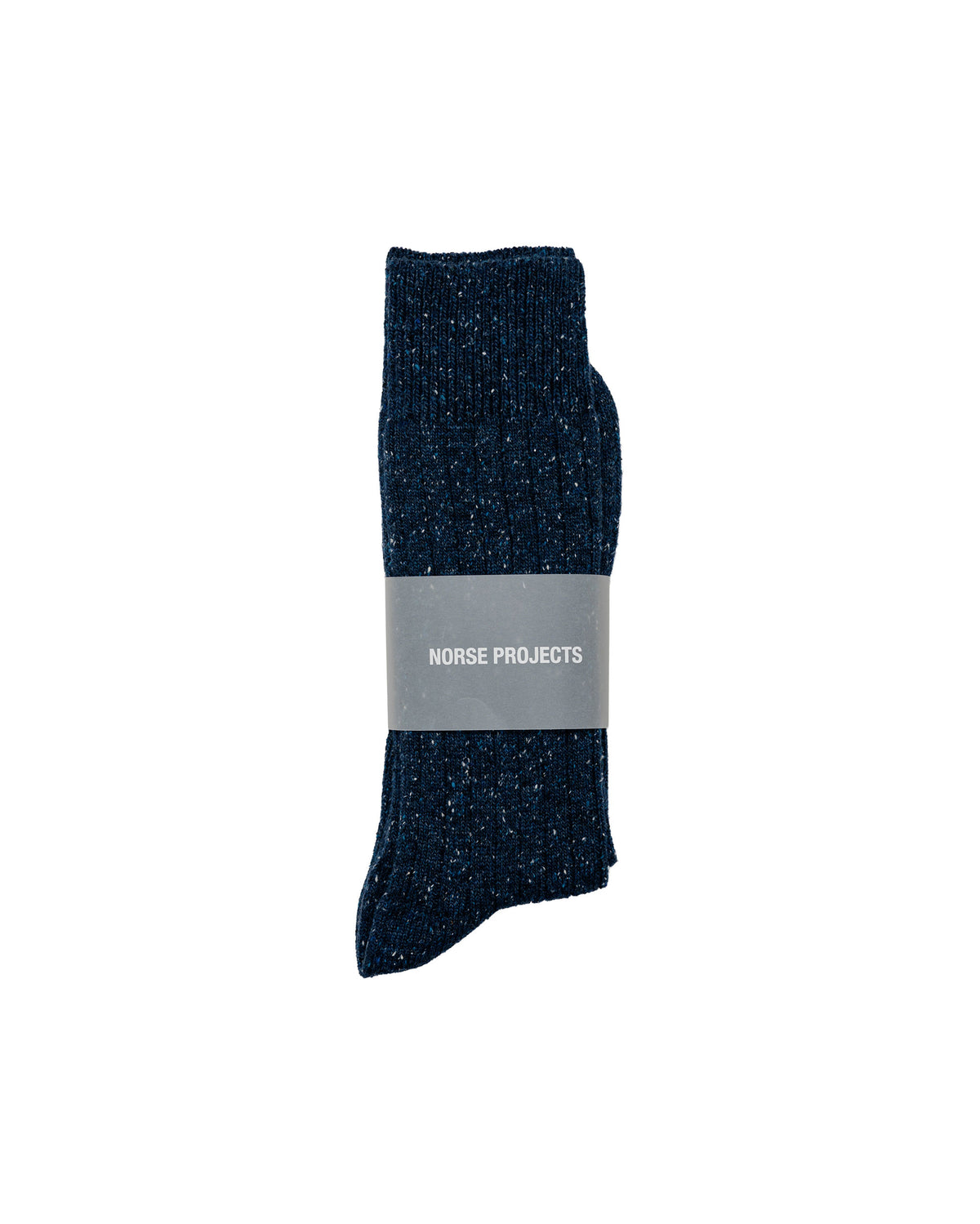 Norse Projects Bykle Neps Wool Rib Sock Dark Navy