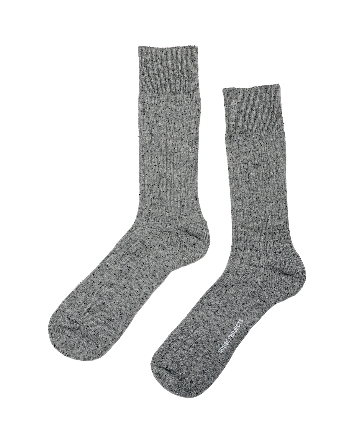 Norse Projects Bykle Neps Wool Rib Sock Grey Melange