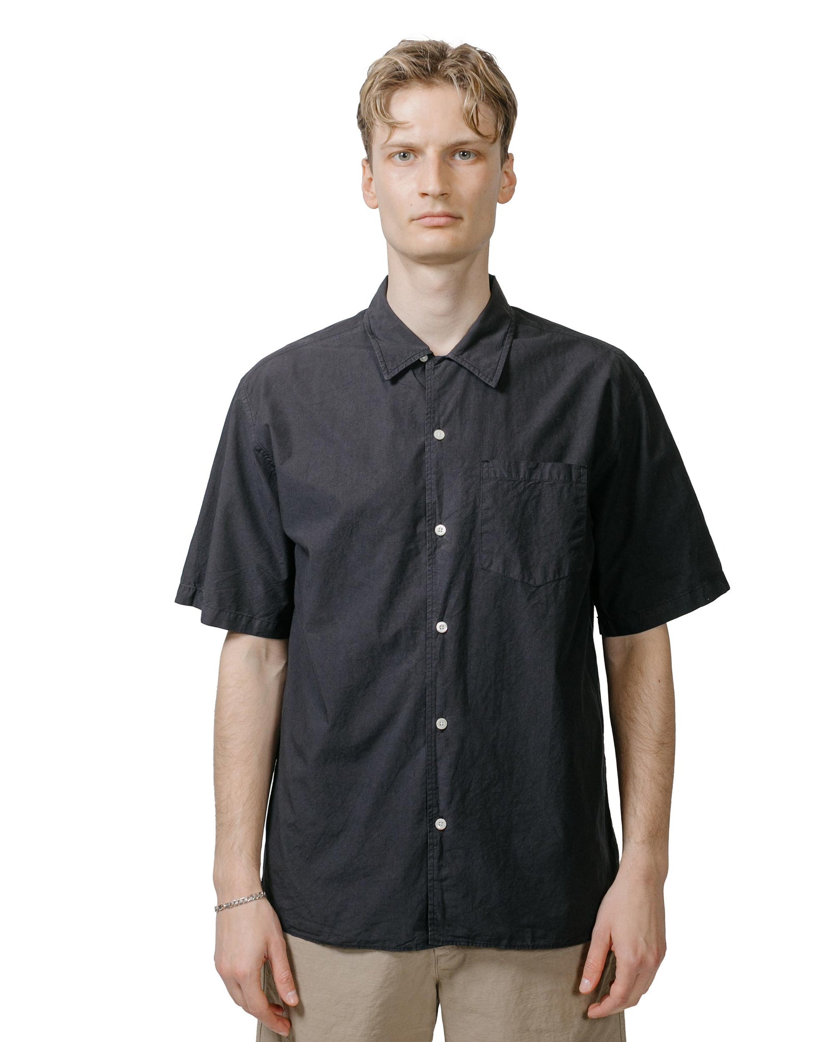 Norse Projects Carsten Cotton Tencel Dark Navy model front