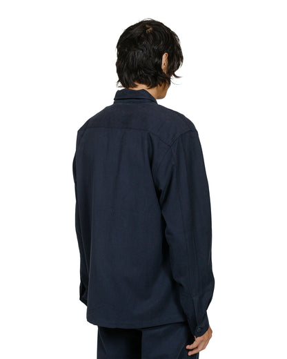 Norse Projects Carsten Cotton Wool LS Shirt Dark Navy back model