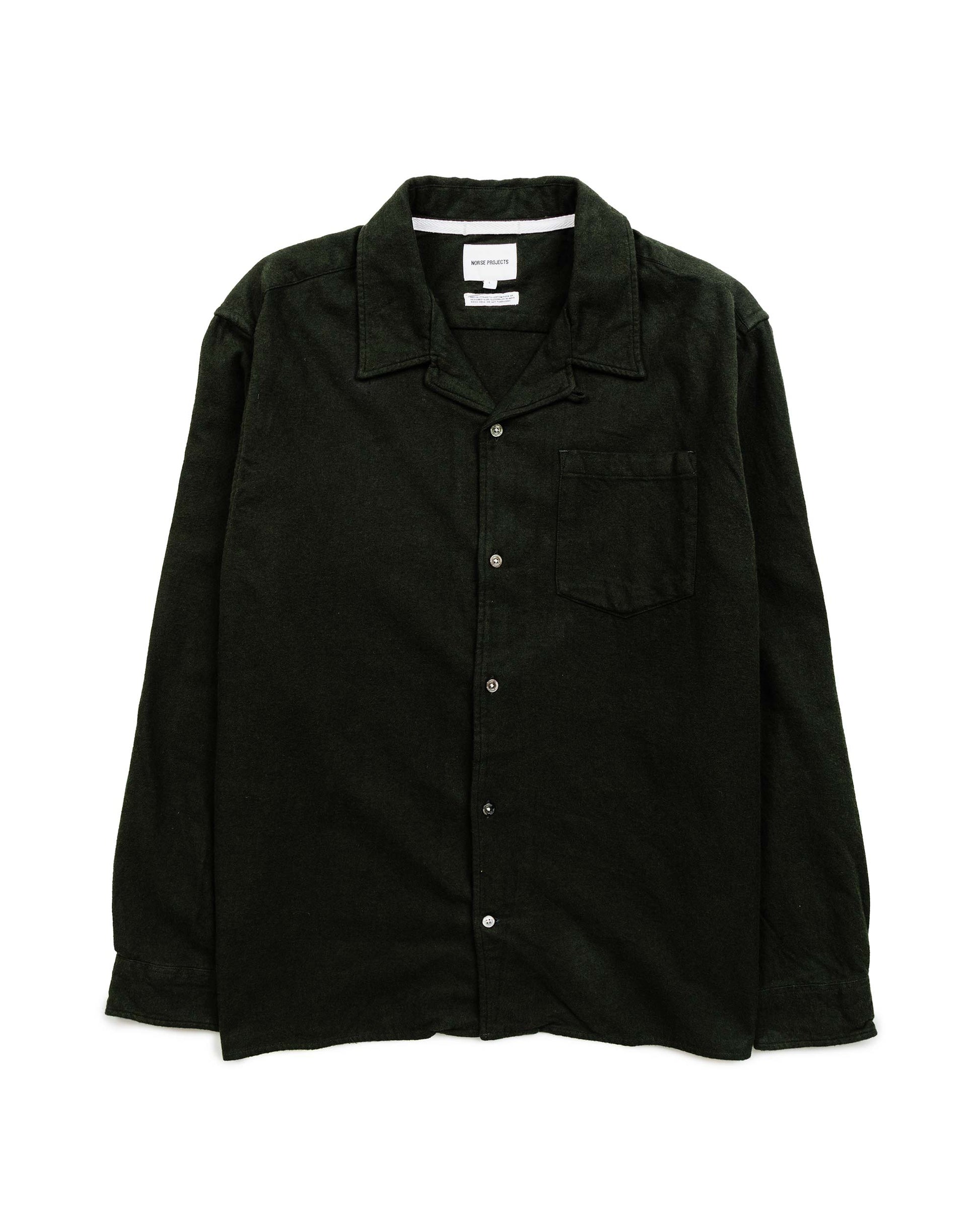 Norse Projects Carsten Organic Flannel Shirt LS Dark Green