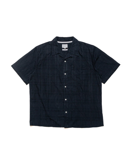 Norse Projects Carsten Relaxed Dobby Check Shirt Dark Navy