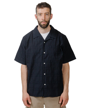 Norse Projects Carsten Relaxed Dobby Check Shirt Dark Navy model front