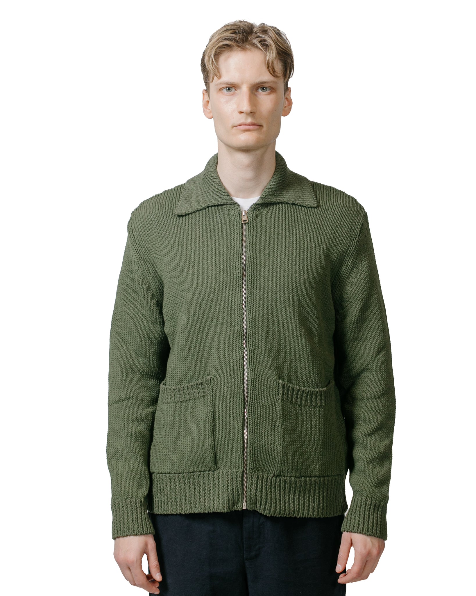 Norse Projects Erik Cotton Jacket Ivy Green model front