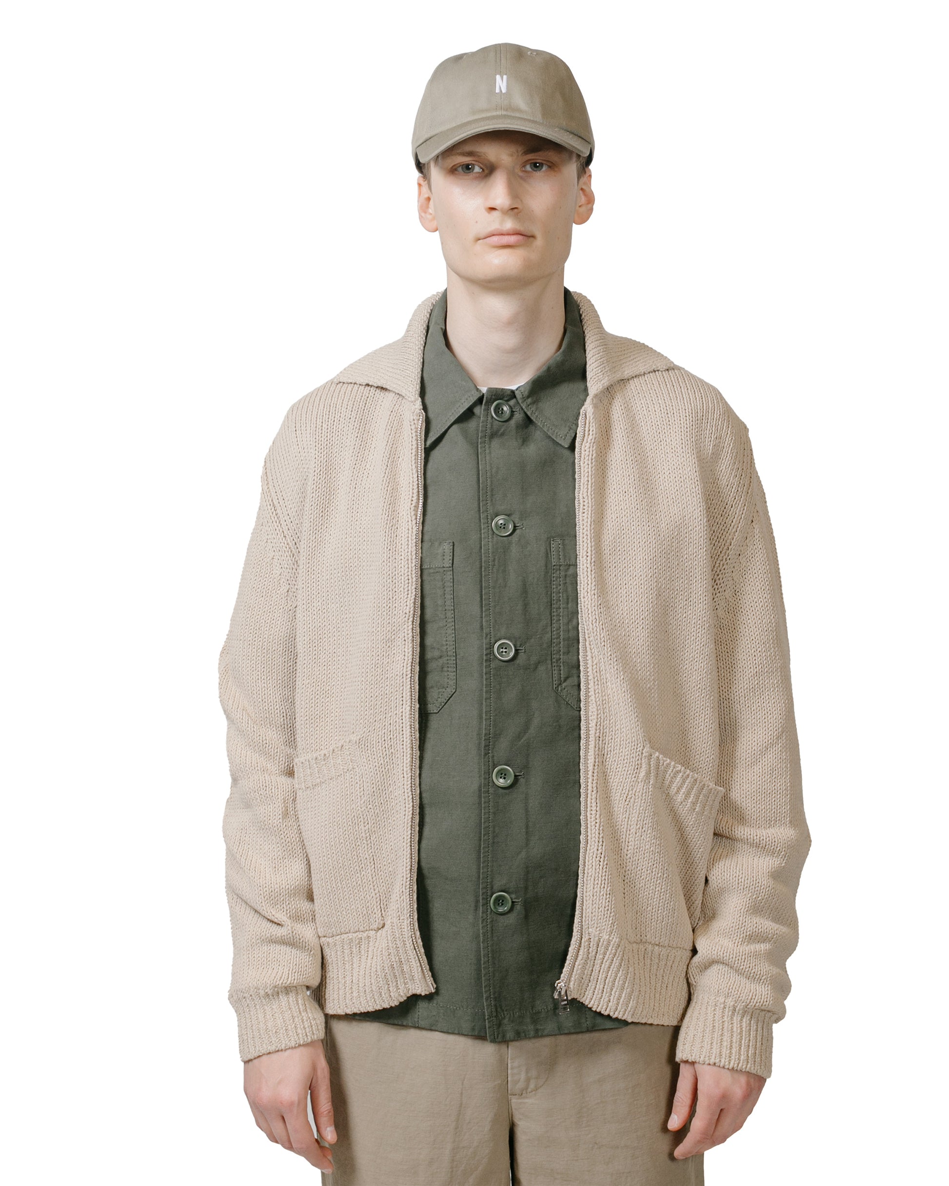 Norse Projects Erik Cotton Jacket Tan model front