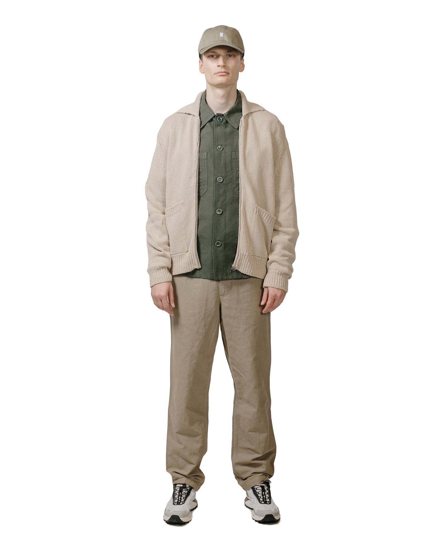 Norse Projects Erik Cotton Jacket Tan model full