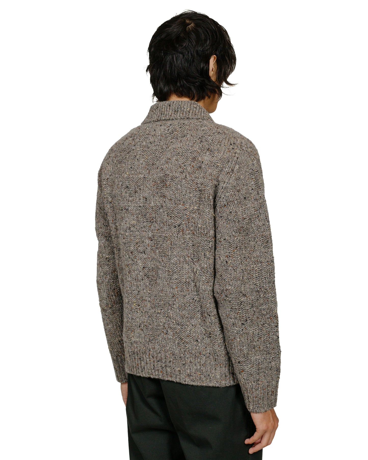 Norse Projects Erik Donegal Diamond Jacket Grey Melange model back