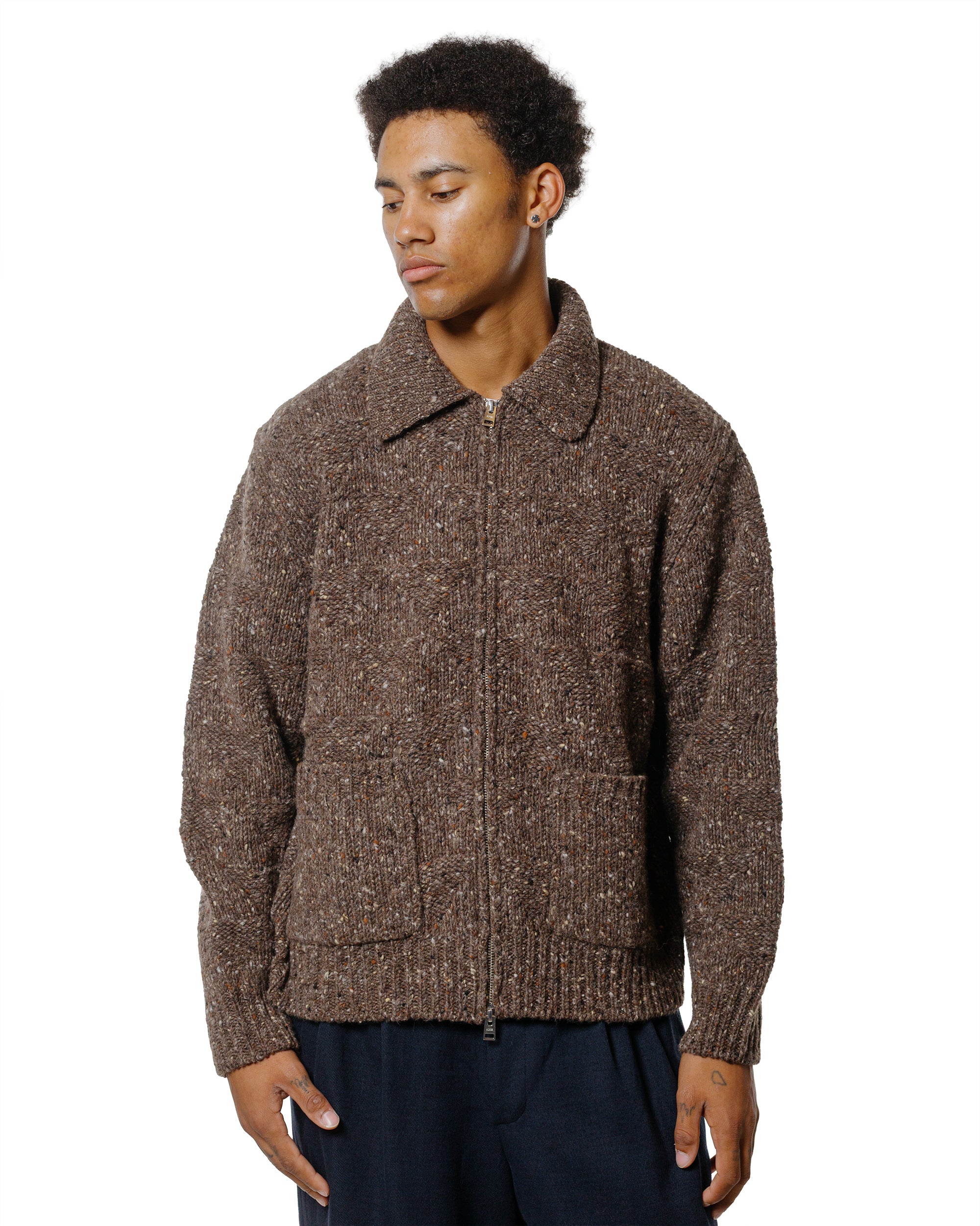 Norse Projects Erik Donegal Diamond Jacket Seal Brown
