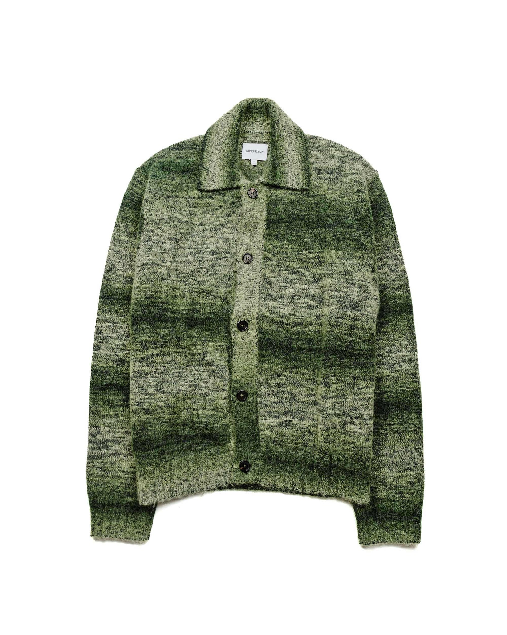 Norse Projects Erik Space Dye Knit Jacket Army Green