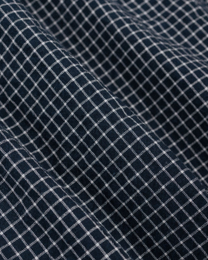 Norse Projects Espevik Check Oversized Shirt Dark Navy