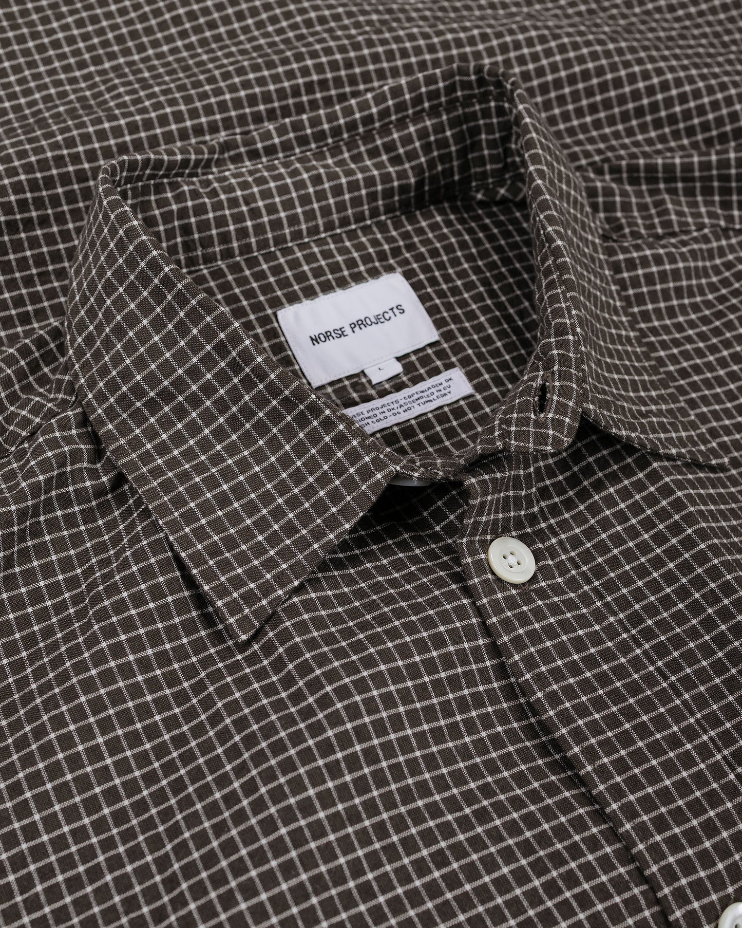 lost & found Norse Projects Norse Projects Espevik Check Oversized Shirt Taupe
