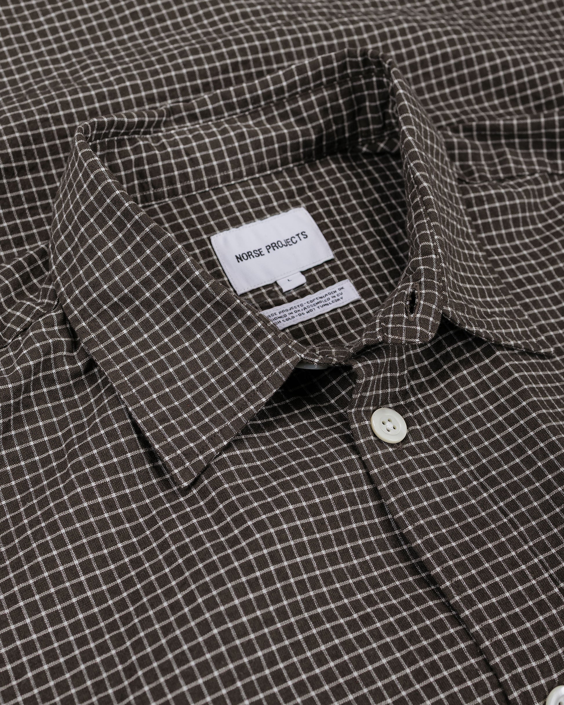 lost & found Norse Projects Norse Projects Espevik Oversized Check SS Shirt Taupe