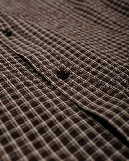 Norse Projects Espevik Oversized Check Shirt Delicioso Brown