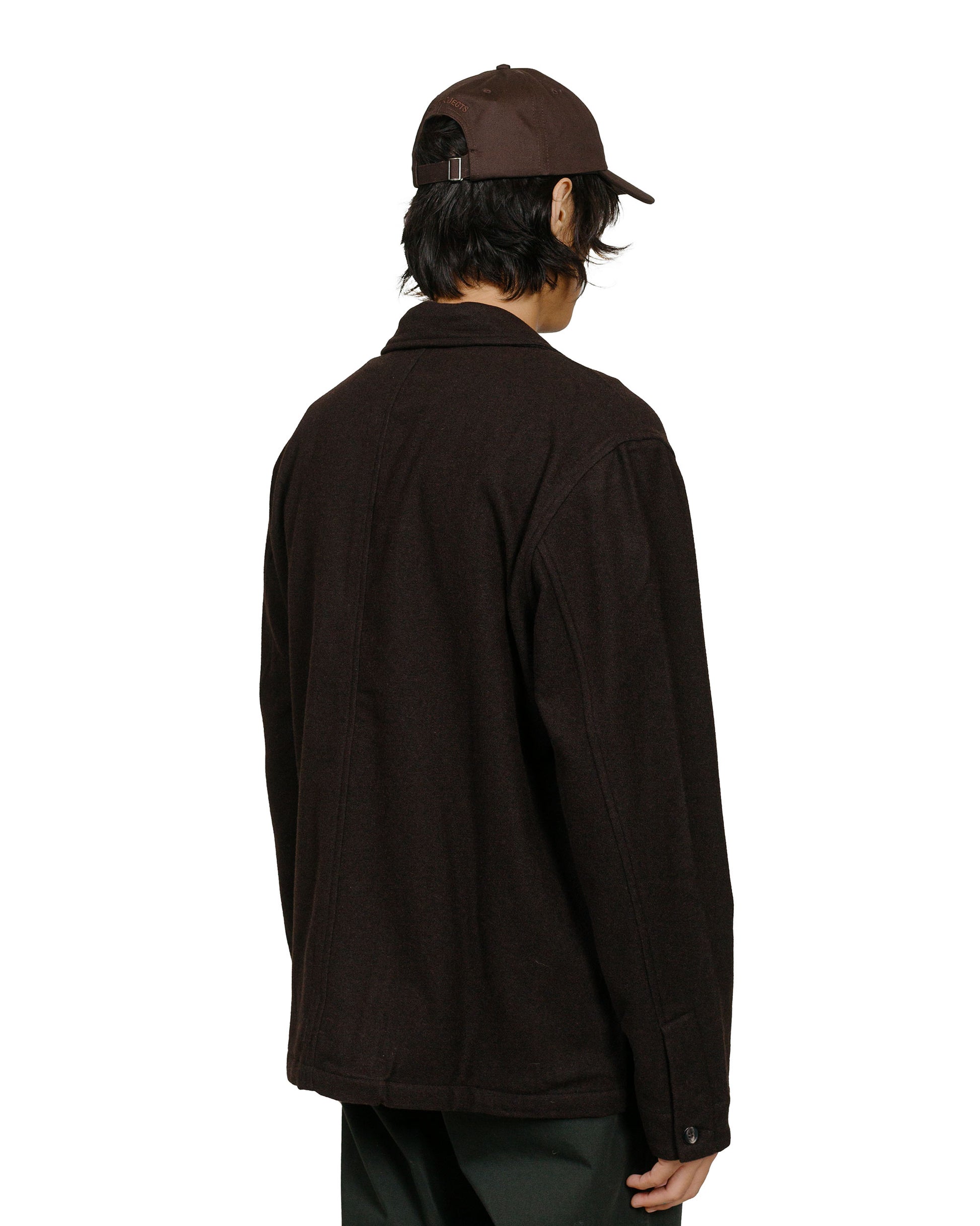 Norse Projects Folk Wool Overshirt Espresso model back