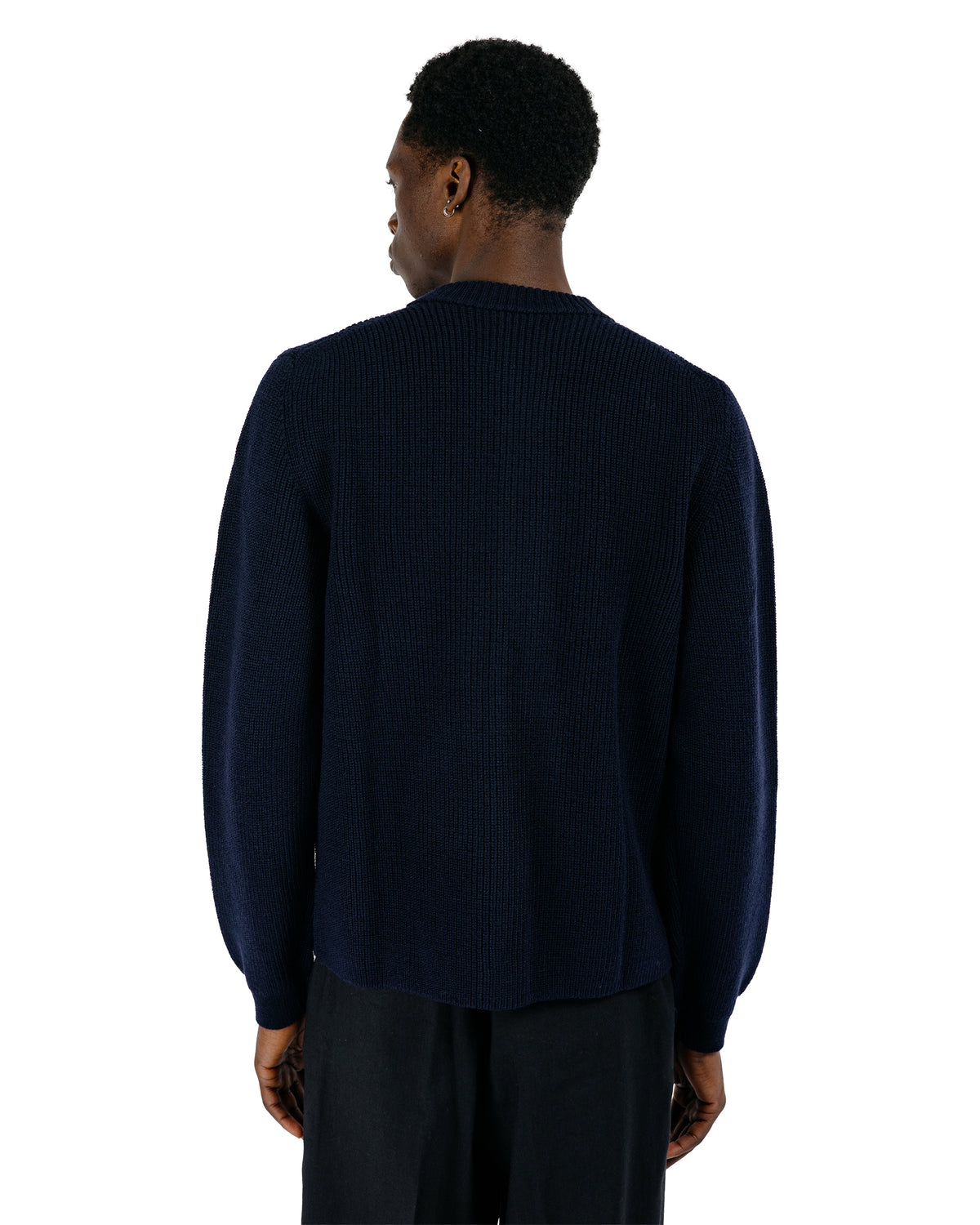 Norse Projects Gullverket Cotton Wool Rib Cardigan Dark Navy