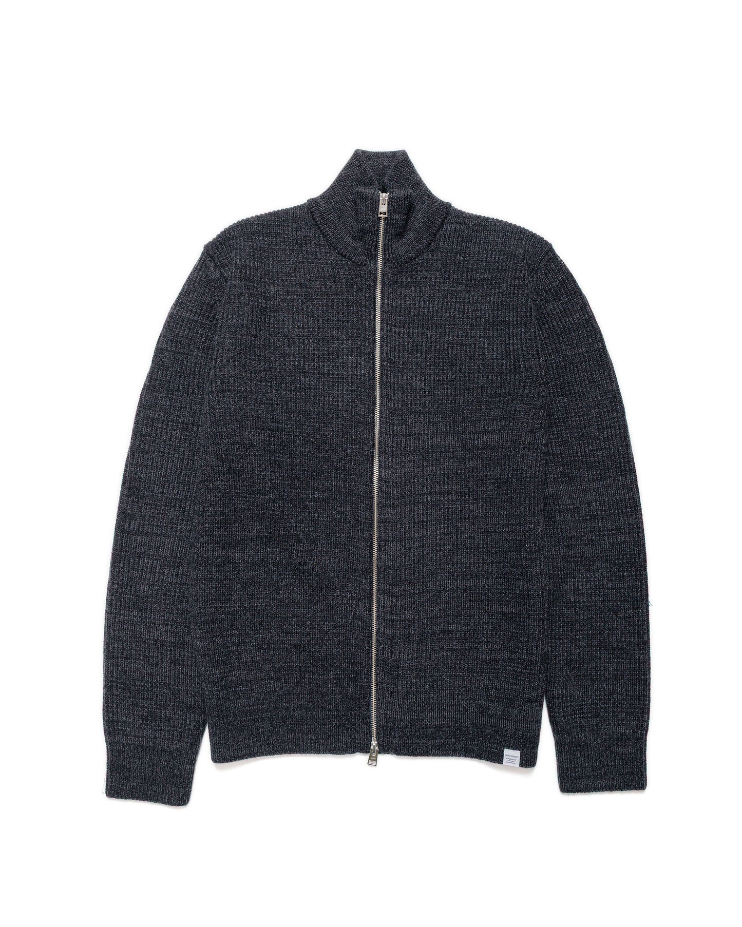 Norse Projects Hagen Wool Cotton Rib Full Zip Jacket Dark Grey Melange