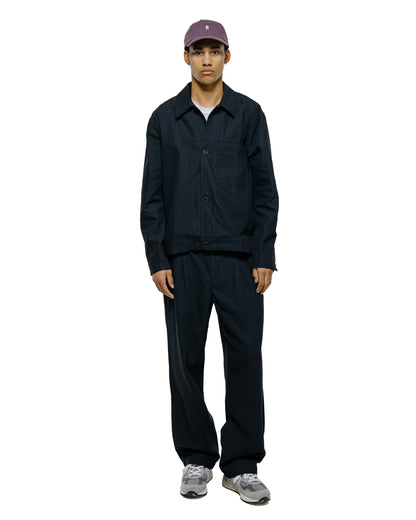 lost & found Norse Projects Norse Projects Hestur Relaxed Cotton Linen Twill Pleated Trouser Dark Navy