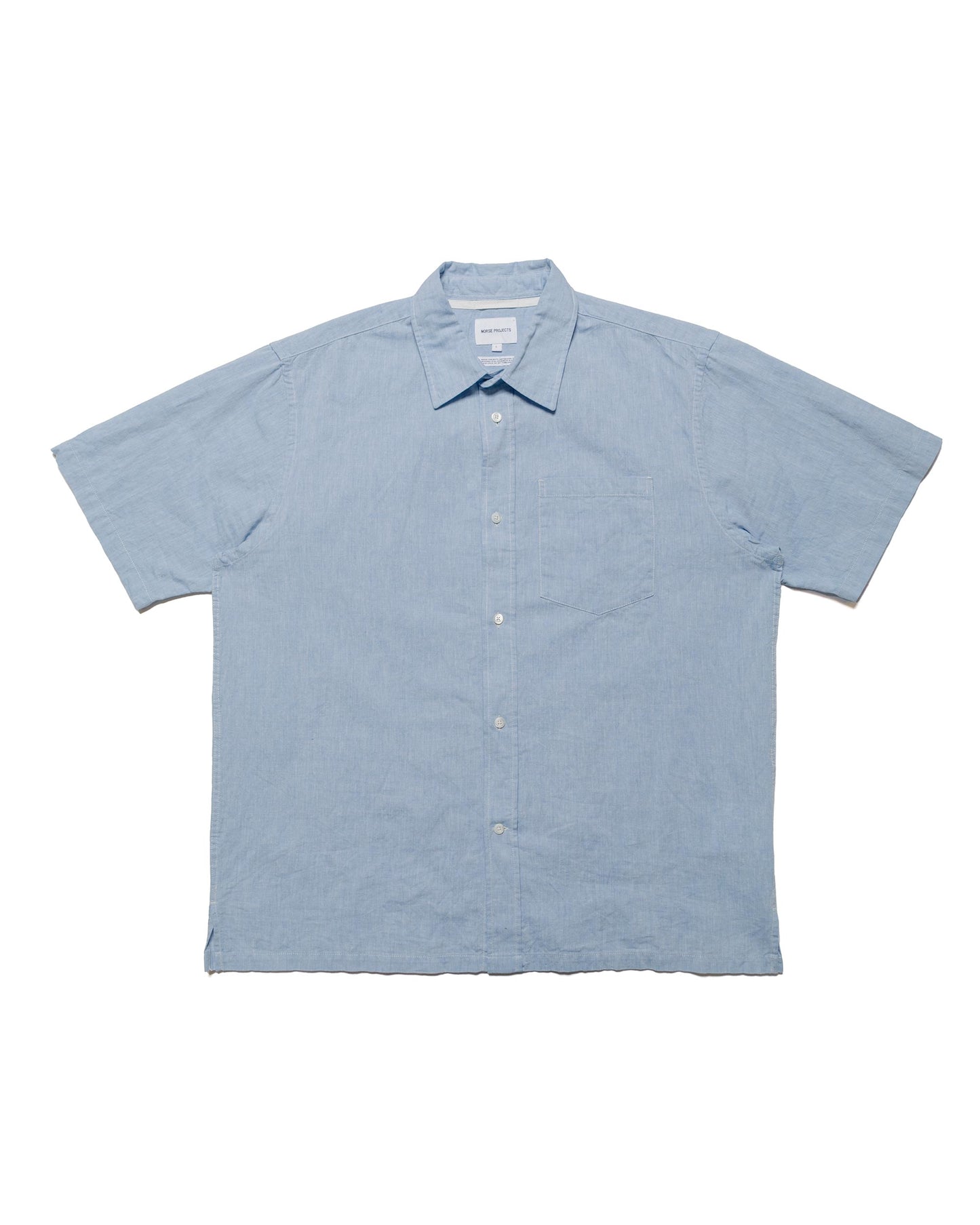 Norse Projects Ivan Relaxed Cotton Linen SS Shirt Pale Blue