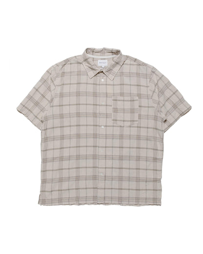 Norse Projects Ivan Relaxed Textured Check SS Shirt Oatmeal