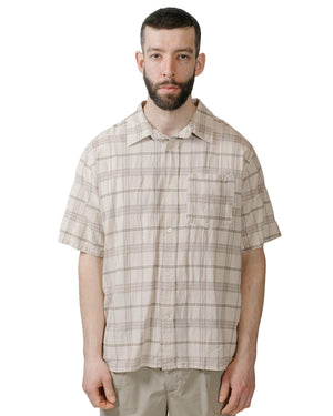 Norse Projects Ivan Relaxed Textured Check SS Shirt Oatmeal model front