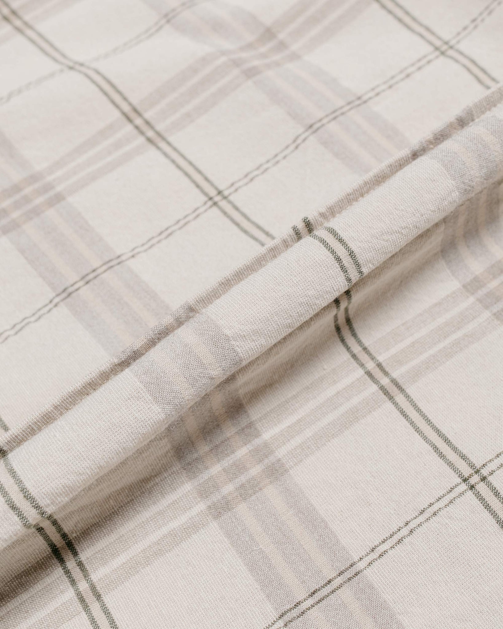 Norse Projects Ivan Relaxed Textured Check SS Shirt Oatmeal fabric